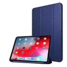 For iPad Pro 11 2022 / 2021 3-folding Horizontal Flip PU Leather + Honeycomb TPU Shockproof Tablet Case with Holder(Navy Blue) - 1