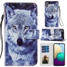 For Samsung Galaxy A02 EU Version Painted Pattern Horizontal Flip Leather Case with Holder & Card Slots & Photo Frame(White Wolf) - 1