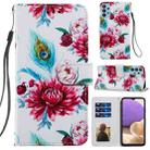 For Samsung Galaxy A32 4G Painted Pattern Horizontal Flip Leather Case with Holder & Card Slots & Photo Frame(Peacock Flower) - 1