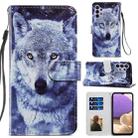For Samsung Galaxy A32 5G Painted Pattern Horizontal Flip Leather Case with Holder & Card Slots & Photo Frame(White Wolf) - 1