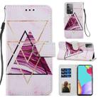 For Samsung Galaxy A52 5G / 4G Painted Pattern Horizontal Flip Leather Case with Holder & Card Slots & Photo Frame(Three-color Marble) - 1
