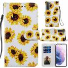 For Samsung Galaxy S21 5G Painted Pattern Horizontal Flip Leather Case with Holder & Card Slots & Photo Frame(Sunflower) - 1