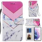 For Samsung Galaxy S21+ 5G Painted Pattern Horizontal Flip Leather Case with Holder & Card Slots & Photo Frame(Smoke Marble) - 1