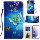 For Samsung Galaxy S21+ 5G Painted Pattern Horizontal Flip Leather Case with Holder & Card Slots & Photo Frame(Phnom Penh Butterfly) - 1