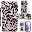 For Samsung Galaxy S21 Ultra 5G Painted Pattern Horizontal Flip Leather Case with Holder & Card Slots & Photo Frame(Leopard) - 1