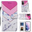 For Samsung Galaxy S21 Ultra 5G Painted Pattern Horizontal Flip Leather Case with Holder & Card Slots & Photo Frame(Smoke Marble) - 1