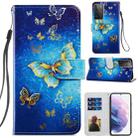 For Samsung Galaxy S21 Ultra 5G Painted Pattern Horizontal Flip Leather Case with Holder & Card Slots & Photo Frame(Phnom Penh Butterfly) - 1