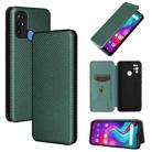 For Doogee X96 Pro Carbon Fiber Texture Horizontal Flip TPU + PC + PU Leather Case with Card Slot(Green) - 1