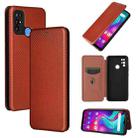 For Doogee X96 Pro Carbon Fiber Texture Horizontal Flip TPU + PC + PU Leather Case with Card Slot(Brown) - 1