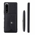 For Sony Xperia 1 III ViLi T Series TPU + PU Woven Fabric Magnetic Protective Case with Wallet(Black) - 1