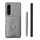 For Sony Xperia 1 III ViLi T Series TPU + PU Woven Fabric Magnetic Protective Case with Wallet(Grey) - 1