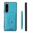 For Sony Xperia 1 III ViLi T Series TPU + PU Woven Fabric Magnetic Protective Case with Wallet(Blue) - 1