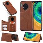 For Huawei Mate 30 Cat Tree Embossing Pattern Shockproof Protective Case with Card Slots & Photo Frame(Brown) - 1