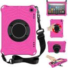 For Amazon Kindle Fire HD 8 2020 Spider King EVA Protective Case with Adjustable Shoulder Strap & Holder(Rose Red) - 1