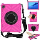 For Huawei MediaPad T5 Spider King EVA Protective Case with Adjustable Shoulder Strap & Holder(Rose Red) - 1