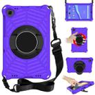 For Lenovo M10 Plus TB-X606F Spider King EVA Protective Case with Adjustable Shoulder Strap & Holder(Purple) - 1