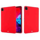 For iPad Pro 11 2018 / 2020 Solid Color Liquid Silicone Dropproof Full Coverage Protective Tablet Case(Red) - 1