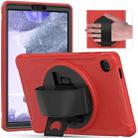 For Samsung Galaxy A7 Lite T220 / T225 360 Degree Rotation PC + TPU Protective Case with Holder & Hand-strap(Red) - 1