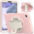 For Samsung Galaxy A7 Lite T220 / T225 360 Degree Rotation PC + TPU Protective Case with Holder & Hand-strap(Cherry Blossoms Pink) - 1