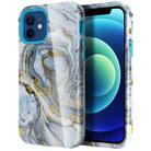 For iPhone 12 mini Varnishing Water Stick TPU + Hard Plastic Shockproof Protective Case (10022 Marble) - 1