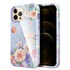 Varnishing Water Stick TPU + Hard Plastic Shockproof Protective Case For iPhone 12 / 12 Pro(10046 Flower) - 1