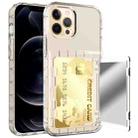 Shockproof PC + TPU Protective Case with Card Slots & Mirror For iPhone 12 / 12 Pro(Transparent) - 1