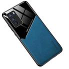 For OPPO Reno6 Pro 5G All-inclusive Leather + Organic Glass Protective Case with Metal Iron Sheet(Blue) - 1