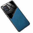 For OPPO Reno6 Pro+ 5G All-inclusive Leather + Organic Glass Protective Case with Metal Iron Sheet(Blue) - 1