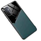 For OPPO A74 5G All-inclusive Leather + Organic Glass Protective Case with Metal Iron Sheet(Dark Green) - 1