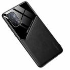 For OPPO A74 5G All-inclusive Leather + Organic Glass Protective Case with Metal Iron Sheet(Black) - 1