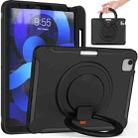 Shockproof TPU + PC Tablet Case with 360 Degree Rotation Grip Holder & Pen Slot For iPad Air 4 10.9 / Pro 11 2022 / 2021 / 2020 / 2018(Black) - 1