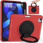 Shockproof TPU + PC Tablet Case with 360 Degree Rotation Grip Holder & Pen Slot For iPad Air 4 10.9 / Pro 11 2022 / 2021 / 2020 / 2018(Red) - 1