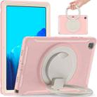 Shockproof TPU + PC Protective Case with 360 Degree Rotation Foldable Handle Grip Holder & Pen Slot For Samsung Galaxy Tab A7 10.4 2020 T500(Cherry Blossoms Pink) - 1