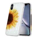 For iPhone XS Max Shell Texture Pattern Full-coverage TPU Shockproof Protective Case(Yellow Sunflower) - 1