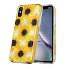 For iPhone XS Max Shell Texture Pattern Full-coverage TPU Shockproof Protective Case(Little Sunflowers) - 1