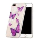 Shell Texture Pattern Full-coverage TPU Shockproof Protective Case For iPhone 7 Plus / 8 Plus(Purple Butterflies) - 1