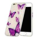 Shell Texture Pattern Full-coverage TPU Shockproof Protective Case For iPhone 6 & 6s(Purple Butterflies) - 1