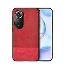 For Honor 50 Shockproof Splicing PU + Cloth Texture PC + TPU Protective Case(Red) - 1