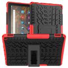 For Amazon Fire HD 10 2021 Tire Texture Shockproof TPU+PC Protective Case with Holder(Red) - 1