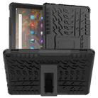 For Amazon Fire HD 10 2021 Tire Texture Shockproof TPU+PC Protective Case with Holder(Black) - 1