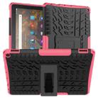 For Amazon Fire HD 10 2021 Tire Texture Shockproof TPU+PC Protective Case with Holder(Pink) - 1