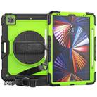 For iPad Pro 12.9 2022 / 2021 / 2020 / 2018 Shockproof Colorful Silicone + PC Protective Tablet Case with Holder & Shoulder Strap & Hand Strap & Pen Slot(Lime PC+Black) - 1