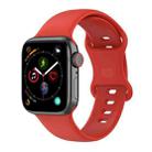 Large Size Silicone Watch Band For Apple Watch Series Series 9&8&7 41mm / SE 3&SE 2&6&SE&5&4 40mm / 3&2&1 38mm(Red) - 1