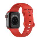 Small Size Silicone Watch Band For Apple Watch Ultra 49mm& Ultra 2 49mm / Series 9&8&7 45mm / SE 3&SE 2&6&SE&5&4 44mm / 3&2&1 42mm(Red) - 2