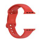 Small Size Silicone Watch Band For Apple Watch Ultra 49mm& Ultra 2 49mm / Series 9&8&7 45mm / SE 3&SE 2&6&SE&5&4 44mm / 3&2&1 42mm(Red) - 3