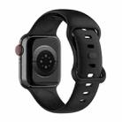 Small Size Silicone Watch Band For Apple Watch Ultra 49mm& Ultra 2 49mm / Series 9&8&7 45mm / SE 3&SE 2&6&SE&5&4 44mm / 3&2&1 42mm(Black) - 2