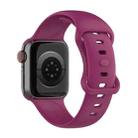 Small Size Silicone Watch Band For Apple Watch Series 9&8&7 41mm / SE 3&SE 2&6&SE&5&4 40mm / 3&2&1 38mm(Red Wine) - 2
