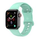 Silicone Watch Band, Size: Small Code For Apple Watch Series 8&7 41mm / SE 2&6&SE&5&4 40mm / 3&2&1 38mm(Teal) - 1