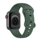 Small Size Silicone Watch Band For Apple Watch Series 9&8&7 41mm / SE 3&SE 2&6&SE&5&4 40mm / 3&2&1 38mm(Dark Green) - 2