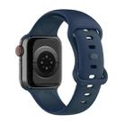 Small Size Silicone Watch Band For Apple Watch Series 9&8&7 41mm / SE 3&SE 2&6&SE&5&4 40mm / 3&2&1 38mm(Navy Blue) - 2